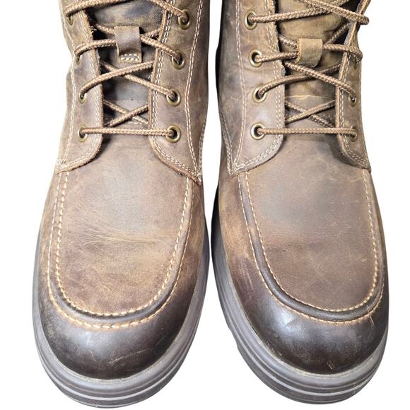 Men's UGG Biltmore Leather Waterproof Brown Size 11 Moc Toe Lace‎ Up Soft Comfy - Picture 2 of 16